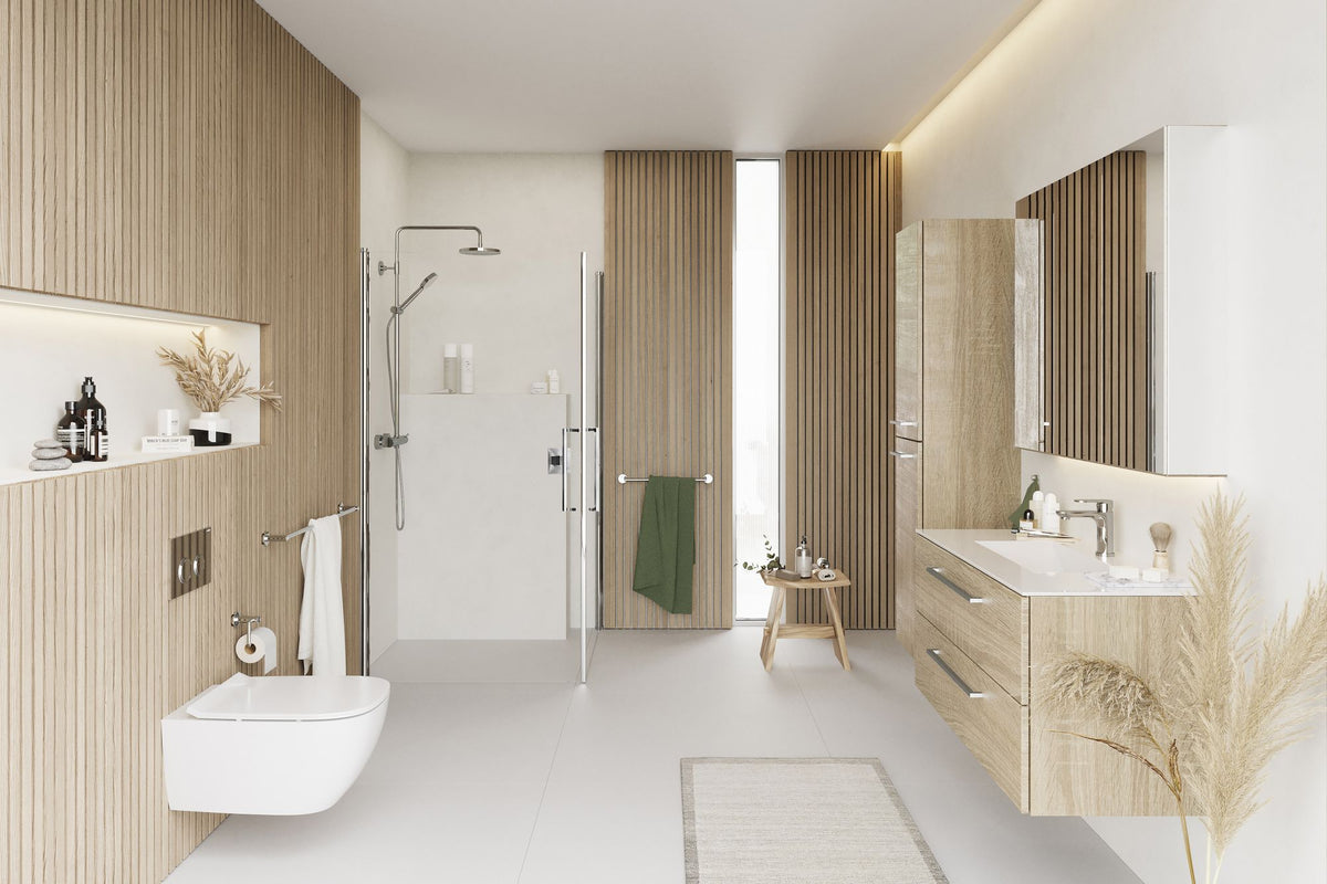 Krom: hele badet i samme finish