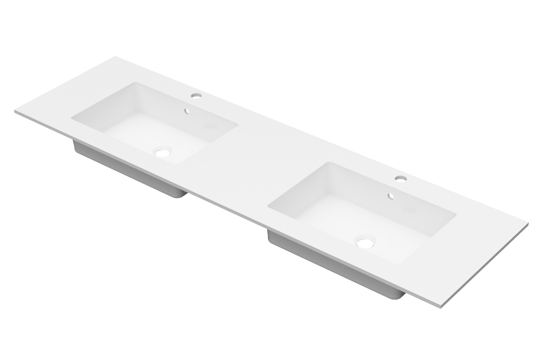 Linn Bad Corian 160 dobbel med 2 servantar (80) - (80)