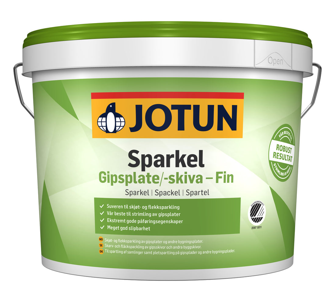 Sparkel gips SK fin grønn 10ltr
