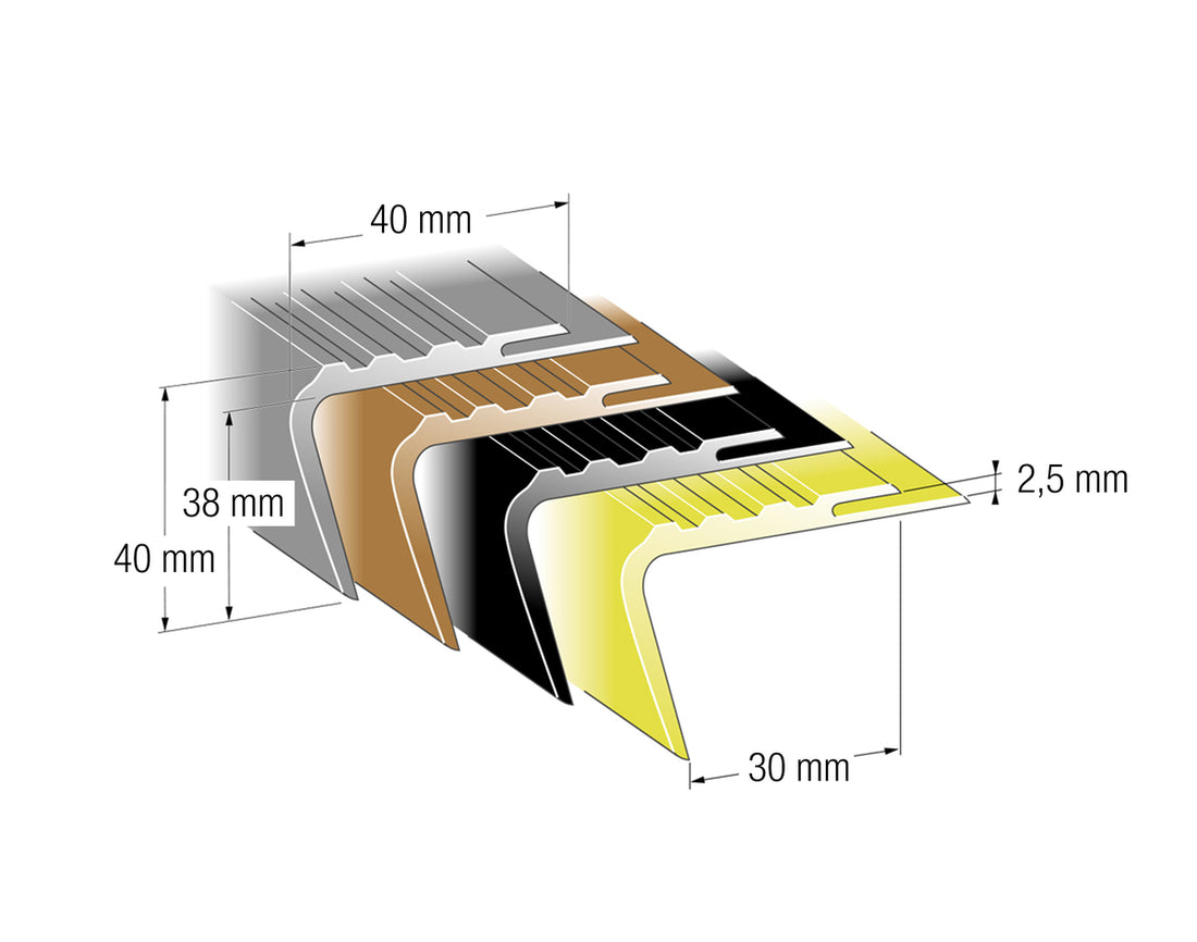 Trappenese PL25 plast grå 400cm