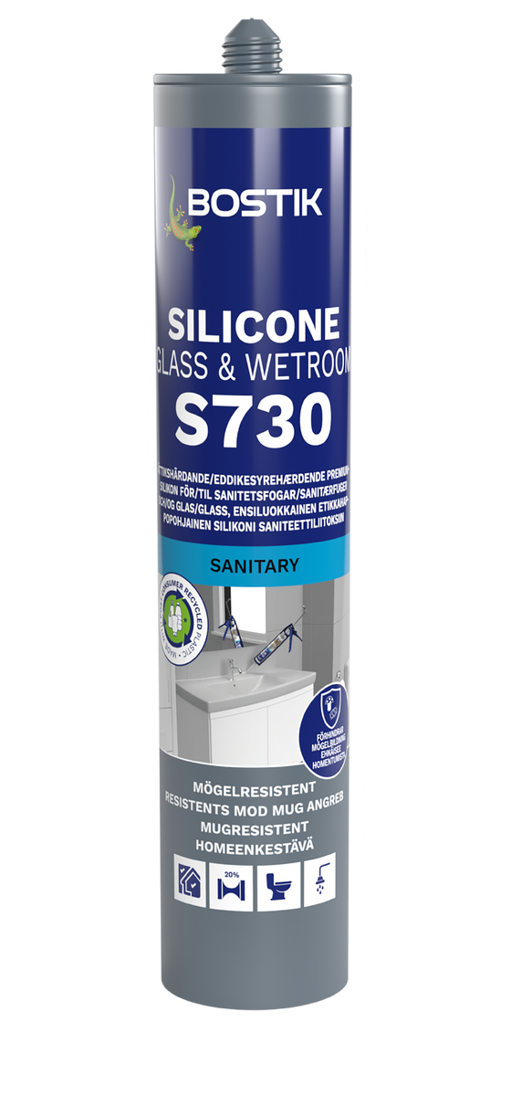 Silikon S730 Hvit Glass Våtrom