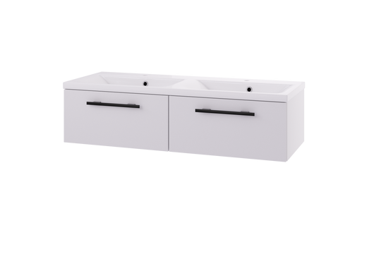 Linn Bad INGRID hvit servantskap 120 dobbel med 2 skuff