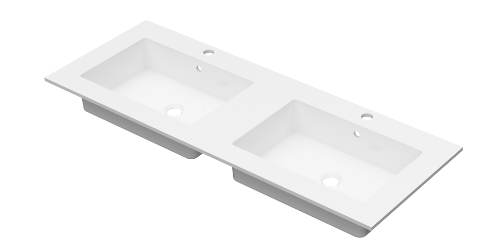 Linn Bad Corian plate 120 dobbel med 2 servantar (60) - (60)