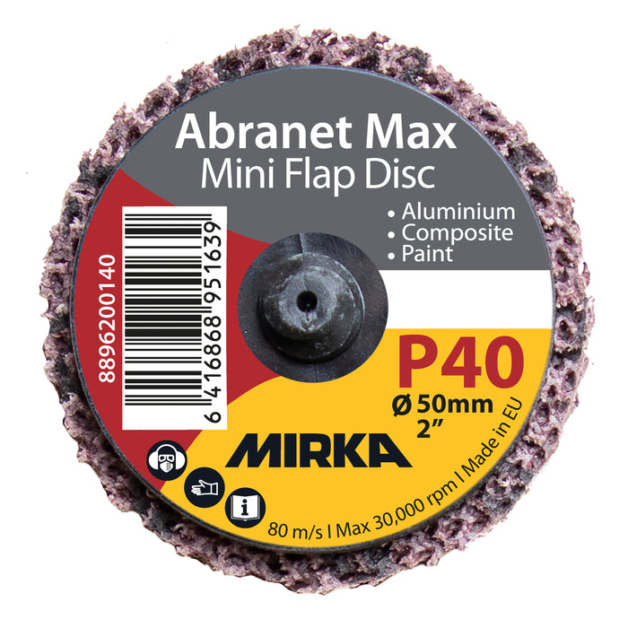 Abranet Max Mini Flap disc Quick Lock 50mm 40 30/P
