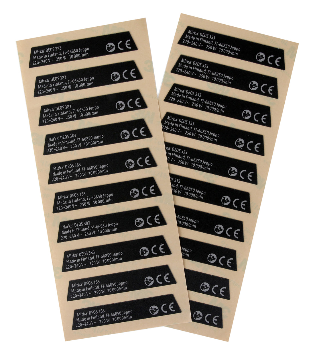 Type Label Kit for DEOS 343,353,383,663 220-240V