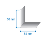 Innvendig hjørnebeslag 3000x50x50x0,56mm