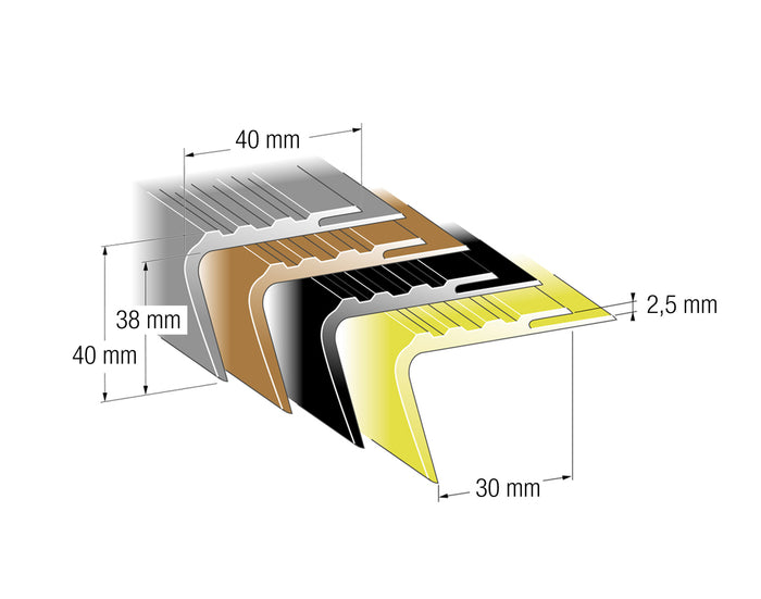 Trappenese PL25 plast sort 400cm