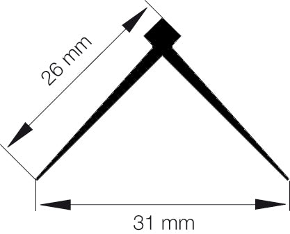 Tapetlist pl 61 26x26mm 250cm pvc hvit