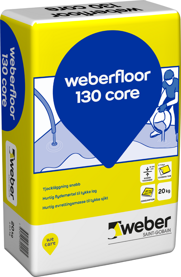Avrettingsmasse weberfloor 130 core 20kg