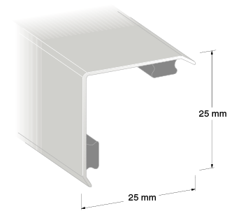Hjørnelist SJ07 Blank rustfri 150cm
