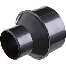 Overgang 100 til 50mm i svart plast 4''-2,5''