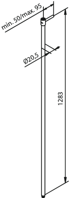 Takdusjstang 1300mm, bilde 2 av 2