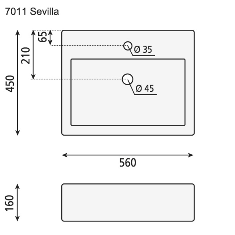 Sevilla vegghengt porselensservant, bilde 3 av 3