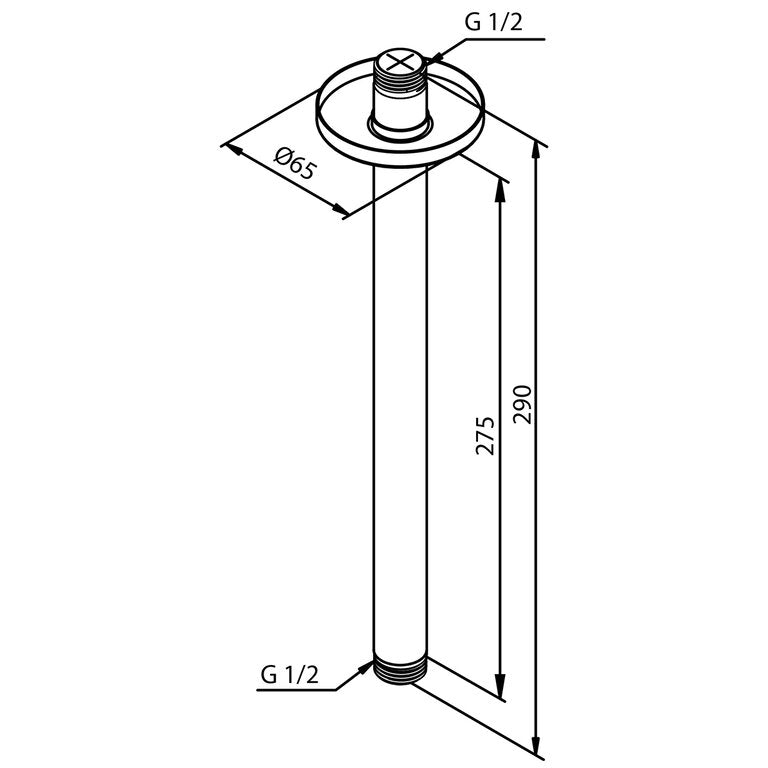 Takmontert dusjarm for innbygging 275mm, bilde 2 av 2
