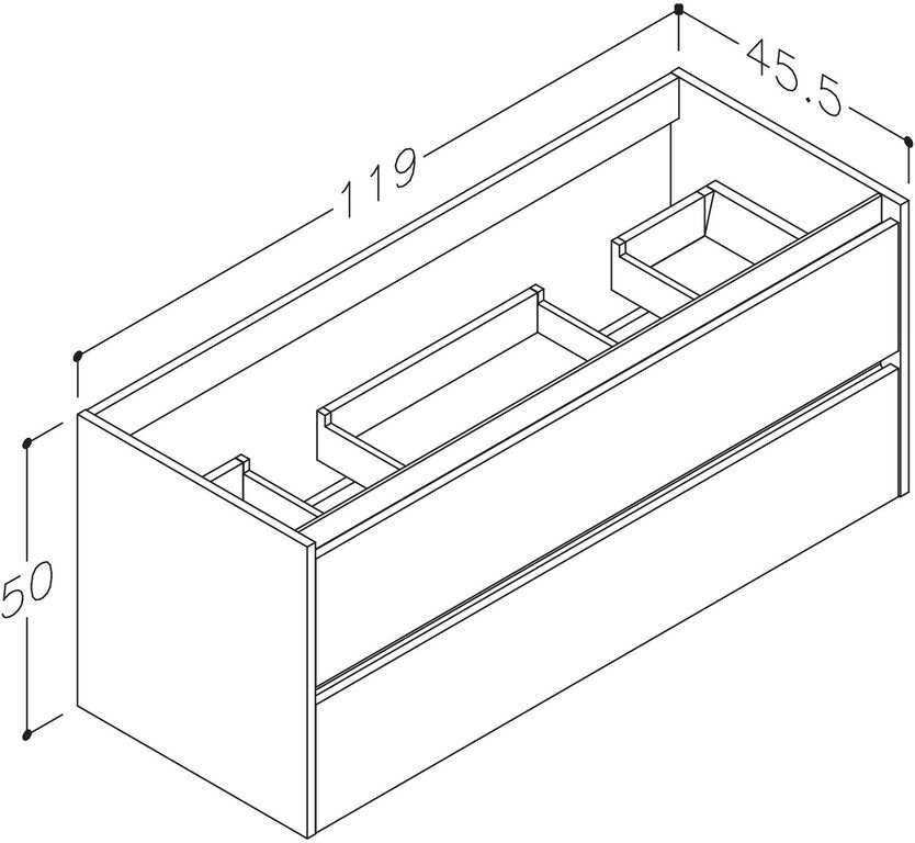 Eris servantskap grå matt 120cm dobbel, bilde 3 av 3