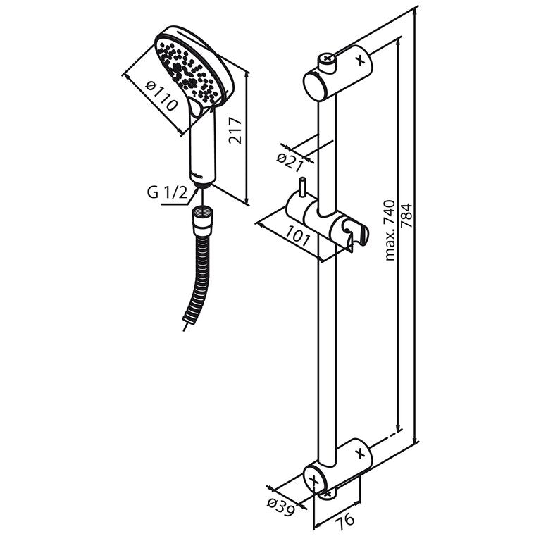 Silhouet Flex dusjsett, bilde 2 av 3