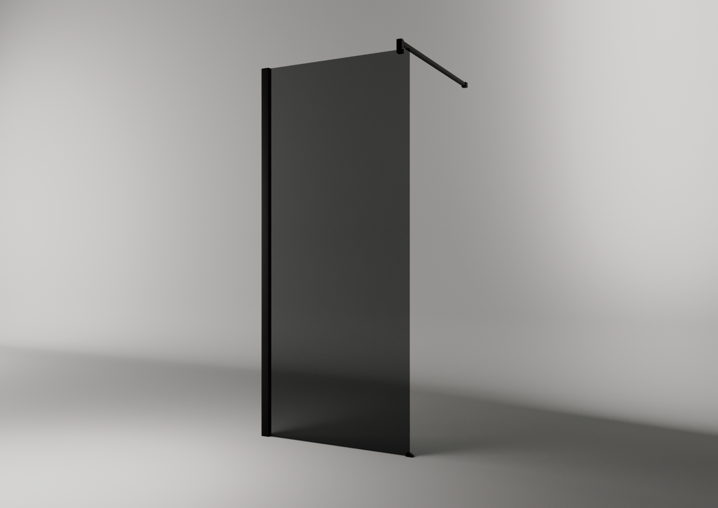 Kuadra H fastvegg 117-120 cm fumè, sort matt, bilde 2 av 2