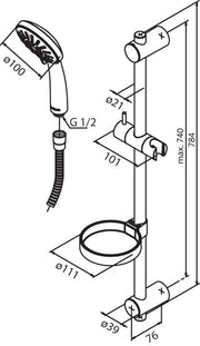 Fair Jet Flex dusjsett, krom, bilde 2 av 2