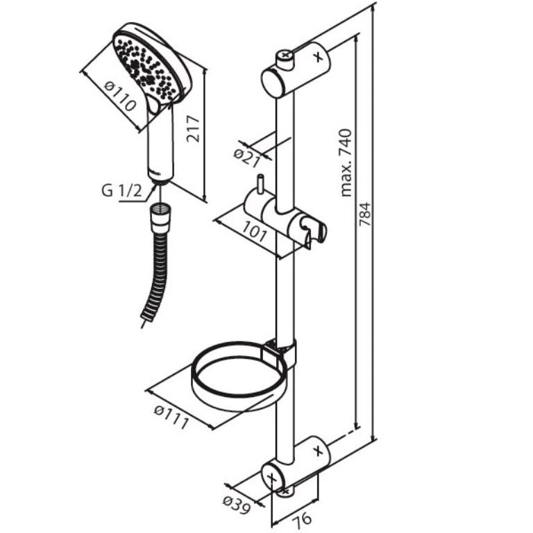 Silhouet Flex dusjsett, bilde 2 av 2