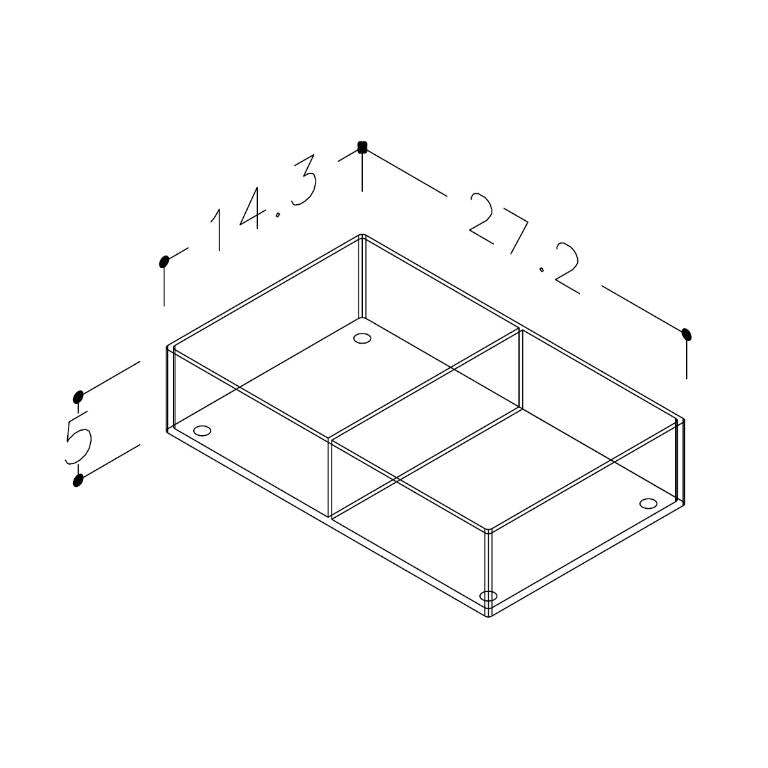 Skuffeinndeler B plexiglass stor 2 rom, bilde 2 av 2