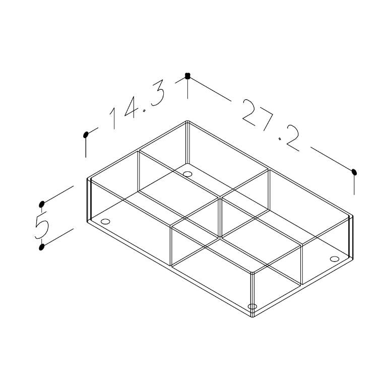 Skuffeinndeler C plexiglass stor 4 rom, bilde 2 av 2