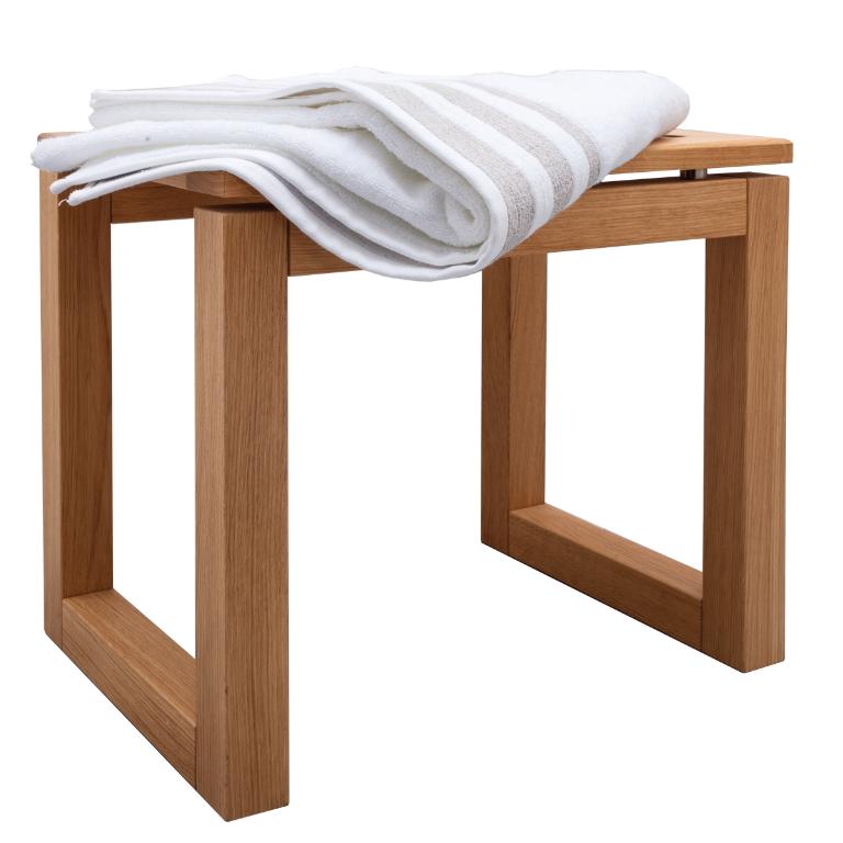 Benk 48 cm, lys eik, bilde 1 av 3
